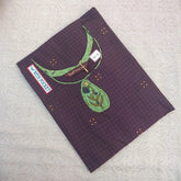 Women's Stylish U Neck Purple Printed Kurti with Side Pocket